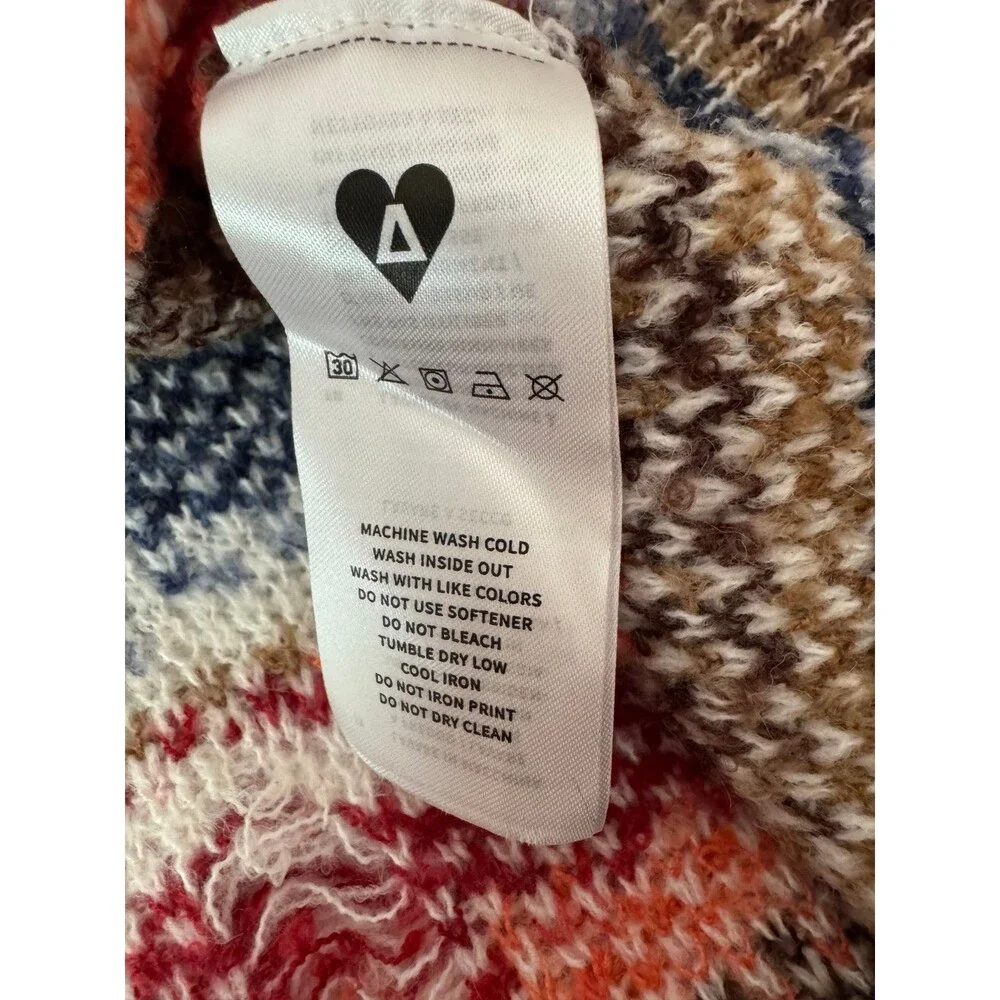 ElFric Eden Striped Distressed V-Neck VEST grunge knitwear boho nwot Small